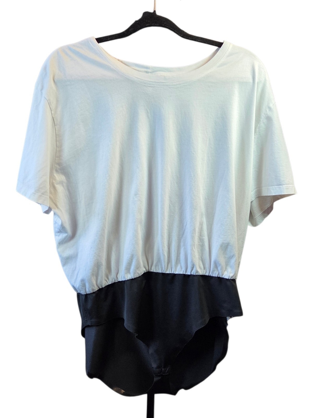 Smash + Tess Two-Tone Short Sleeve Bodysuit in White and Black Size XXL